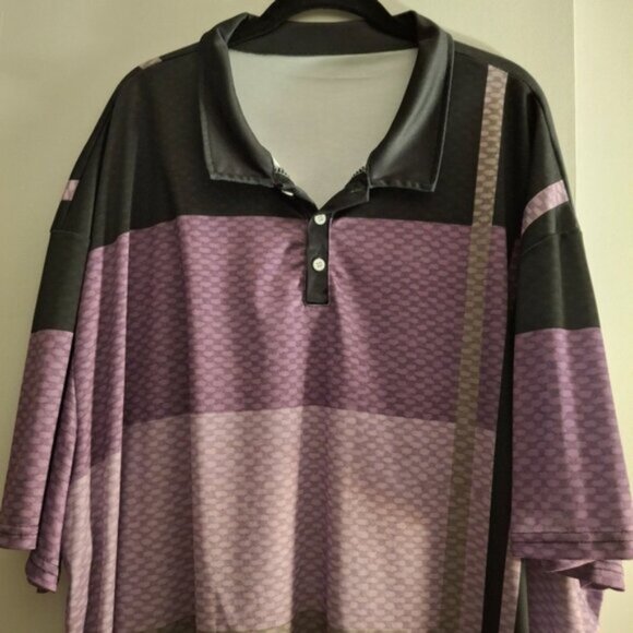 Purple and Black Geometric Patterned Men's Shirt - Picture 2 of 6